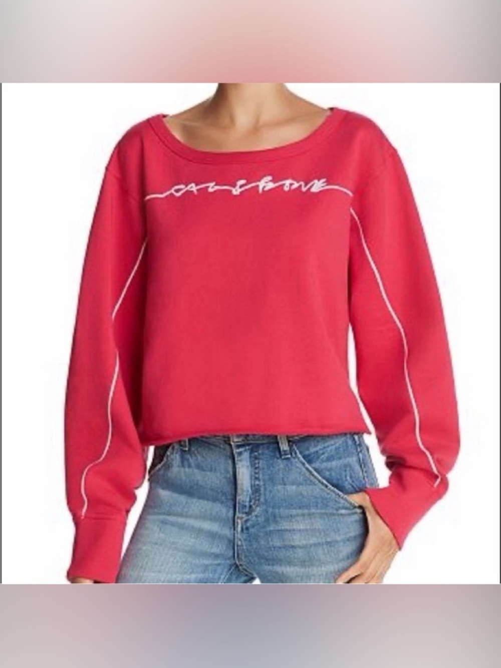 Rag & Bone Embroidered Cropped Pullover Sweatshirt Size XS